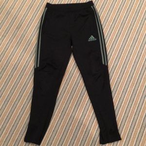 Youth Large Adidas Black/Green Joggers